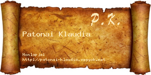 Patonai Klaudia névjegykártya